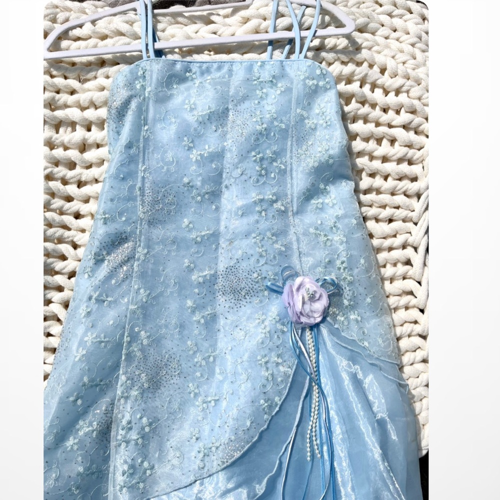 Vintage Pastel Blue Fairy Style Prom Formal Gown Cinderella Inspired